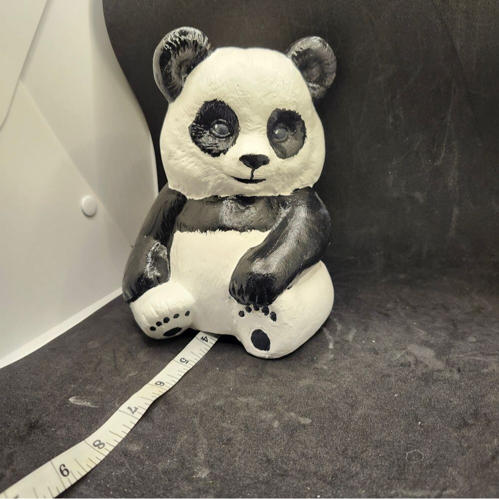 Hand Crafted Giant Panda Bear Statue Figurine 6 inch Painted Vintage Ceramic
